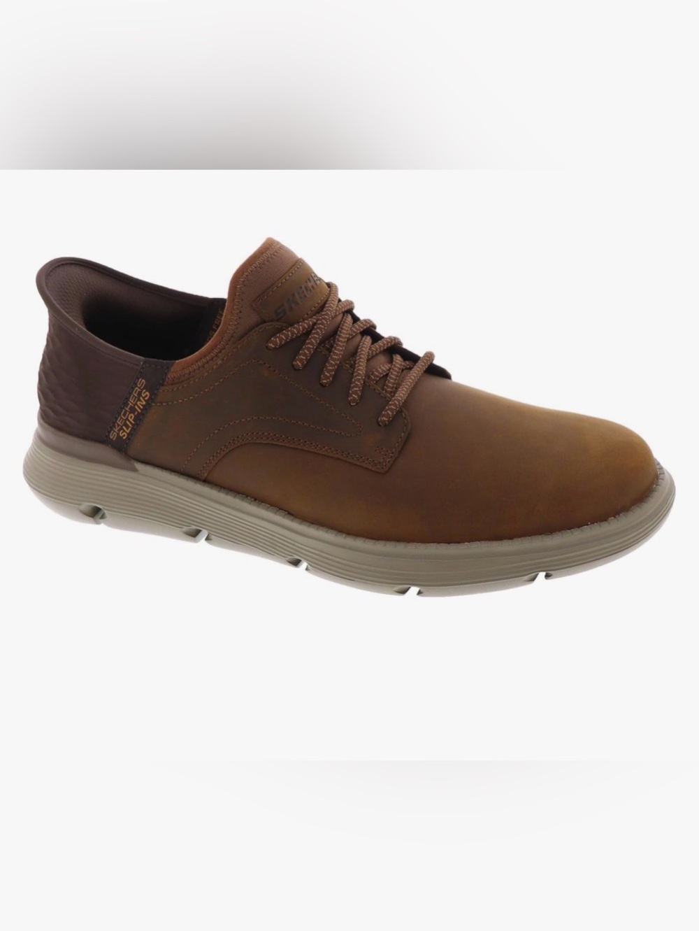 SKECHERS,Garza, Plain-Toe Bungee, Slip-Ins, size 9 1/2, color Dark Brown,